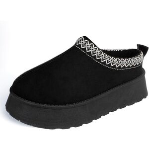 Elegant Black Women's Mules with Embroidered Trim